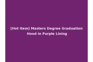 [Hot Item] Masters Degree Graduation Hood in Purple Lining