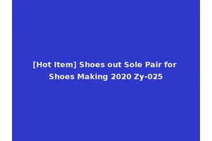 [Hot Item] Shoes out Sole Pair for Shoes Making 2020 Zy-025