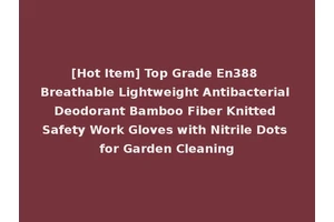 [Hot Item] Top Grade En388 Breathable Lightweight Antibacterial Deodorant Bamboo Fiber Knitted Safety Work Gloves with Nitrile Dots for Garden Cleaning