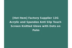 [Hot Item] Factory Supplier 13G Acrylic and Spandex Anti Slip Touch Screen Knitted Glove with Dots on Palm