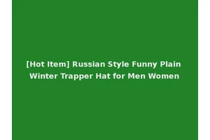 [Hot Item] Russian Style Funny Plain Winter Trapper Hat for Men Women