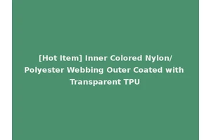 [Hot Item] Inner Colored Nylon/Polyester Webbing Outer Coated with Transparent TPU