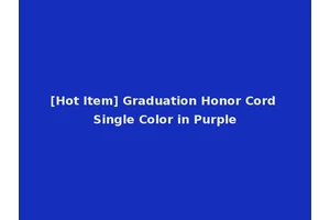 [Hot Item] Graduation Honor Cord Single Color in Purple