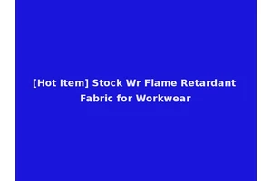 [Hot Item] Stock Wr Flame Retardant Fabric for Workwear