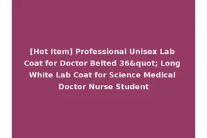 [Hot Item] Professional Unisex Lab Coat for Doctor Belted 36" Long White Lab Coat for Science Medical Doctor Nurse Student