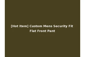 [Hot Item] Custom Mens Security Fit Flat Front Pant