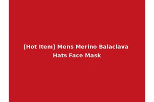 [Hot Item] Mens Merino Balaclava Hats Face Mask