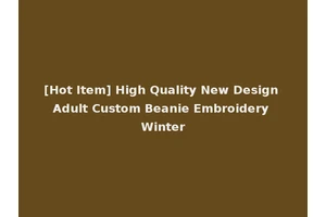 [Hot Item] High Quality New Design Adult Custom Beanie Embroidery Winter