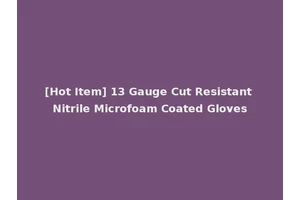 [Hot Item] 13 Gauge Cut Resistant Nitrile Microfoam Coated Gloves