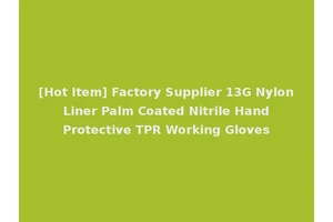 [Hot Item] Factory Supplier 13G Nylon Liner Palm Coated Nitrile Hand Protective TPR Working Gloves