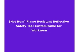 [Hot Item] Flame Resistant Reflective Safety Tee: Customizable for Workwear
