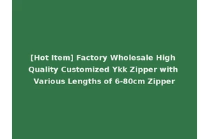 [Hot Item] Factory Wholesale High Quality Customized Ykk Zipper with Various Lengths of 6-80cm Zipper