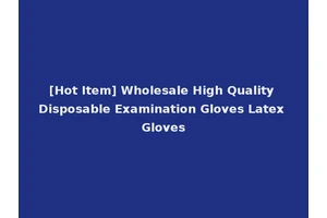 [Hot Item] Wholesale High Quality Disposable Examination Gloves Latex Gloves