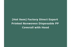 [Hot Item] Factory Direct Export Printed Nonwoven Disposable PP Coverall with Hood