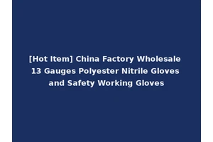 [Hot Item] China Factory Wholesale 13 Gauges Polyester Nitrile Gloves and Safety Working Gloves