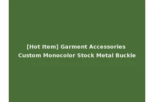 [Hot Item] Garment Accessories Custom Monocolor Stock Metal Buckle