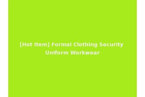 [Hot Item] Formal Clothing Security Uniform Workwear
