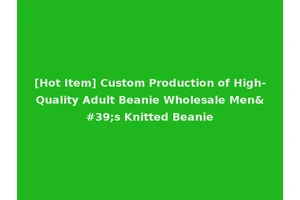 [Hot Item] Custom Production of High-Quality Adult Beanie Wholesale Men's Knitted Beanie