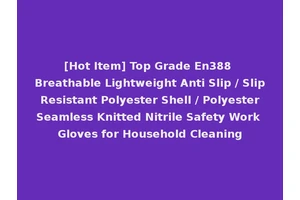 [Hot Item] Top Grade En388 Breathable Lightweight Anti Slip / Slip Resistant Polyester Shell / Polyester Seamless Knitted Nitrile Safety Work Gloves for Household Cleaning