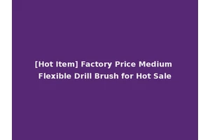 [Hot Item] Factory Price Medium Flexible Drill Brush for Hot Sale