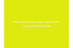 [Hot Item] Basic Non Woven PP Coverall with Hood