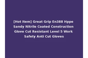 [Hot Item] Great Grip En388 Hppe Sandy Nitrile Coated Construction Glove Cut Resistant Level 5 Work Safety Anti Cut Gloves