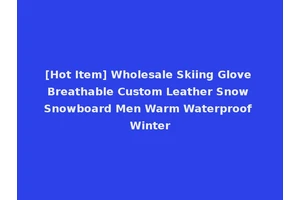 [Hot Item] Wholesale Skiing Glove Breathable Custom Leather Snow Snowboard Men Warm Waterproof Winter