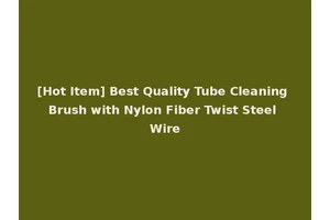 [Hot Item] Best Quality Tube Cleaning Brush with Nylon Fiber Twist Steel Wire