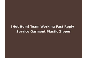[Hot Item] Team Working Fast Reply Service Garment Plastic Zipper