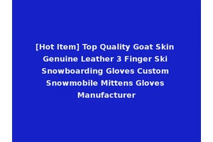 [Hot Item] Top Quality Goat Skin Genuine Leather 3 Finger Ski Snowboarding Gloves Custom Snowmobile Mittens Gloves Manufacturer