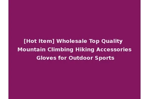 [Hot Item] Wholesale Top Quality Mountain Climbing Hiking Accessories Gloves for Outdoor Sports
