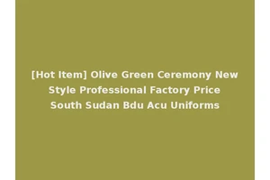 [Hot Item] Olive Green Ceremony New Style Professional Factory Price South Sudan Bdu Acu Uniforms