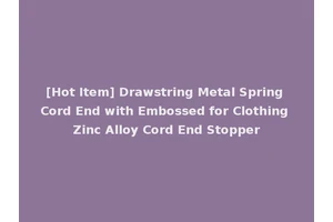 [Hot Item] Drawstring Metal Spring Cord End with Embossed for Clothing Zinc Alloy Cord End Stopper