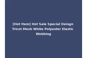 [Hot Item] Hot Sale Special Deisgn Tricot Mesh White Polyester Elastic Webbing