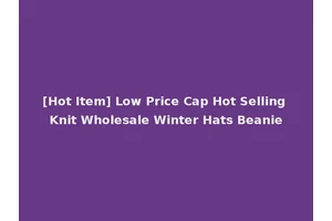 [Hot Item] Low Price Cap Hot Selling Knit Wholesale Winter Hats Beanie