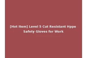 [Hot Item] Level 5 Cut Resistant Hppe Safety Gloves for Work