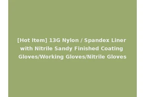 [Hot Item] 13G Nylon / Spandex Liner with Nitrile Sandy Finished Coating Gloves/Working Gloves/Nitrile Gloves