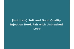 [Hot Item] Soft and Good Quality Injection Hook Pair with Unbrushed Loop
