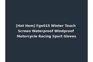 [Hot Item] Fgv015 Winter Touch Screen Waterproof Windproof Motorcycle Racing Sport Gloves