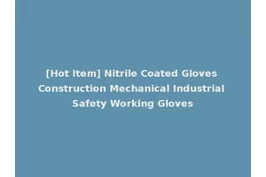 [Hot Item] Nitrile Coated Gloves Construction Mechanical Industrial Safety Working Gloves