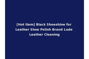 [Hot Item] Black Shoeshine for Leather Shoe Polish Brand Lude Leather Cleaning