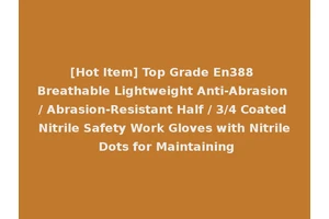 [Hot Item] Top Grade En388 Breathable Lightweight Anti-Abrasion / Abrasion-Resistant Half / 3/4 Coated Nitrile Safety Work Gloves with Nitrile Dots for Maintaining
