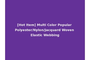 [Hot Item] Multi Color Popular Polyester/Nylon/Jacquard Woven Elastic Webbing