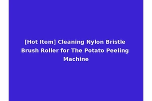[Hot Item] Cleaning Nylon Bristle Brush Roller for The Potato Peeling Machine