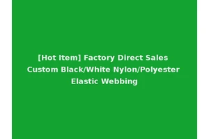 [Hot Item] Factory Direct Sales Custom Black/White Nylon/Polyester Elastic Webbing