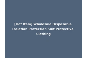 [Hot Item] Wholesale Disposable Isolation Protection Suit Protective Clothing