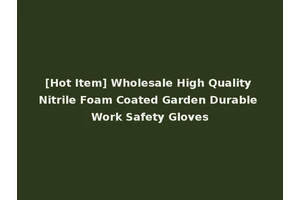 [Hot Item] Wholesale High Quality Nitrile Foam Coated Garden Durable Work Safety Gloves