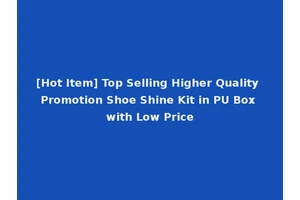 [Hot Item] Top Selling Higher Quality Promotion Shoe Shine Kit in PU Box with Low Price