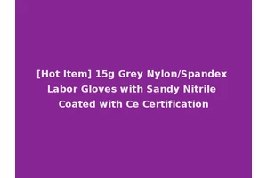 [Hot Item] 15g Grey Nylon/Spandex Labor Gloves with Sandy Nitrile Coated with Ce Certification