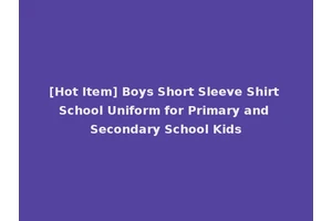 [Hot Item] Boys Short Sleeve Shirt School Uniform for Primary and Secondary School Kids